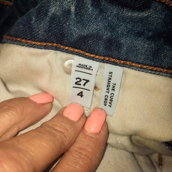 Ann Taylor Loft Jeans Curvy Straight Stretch Crop High Rise Waist Size 4/27 - Picture 4 of 6